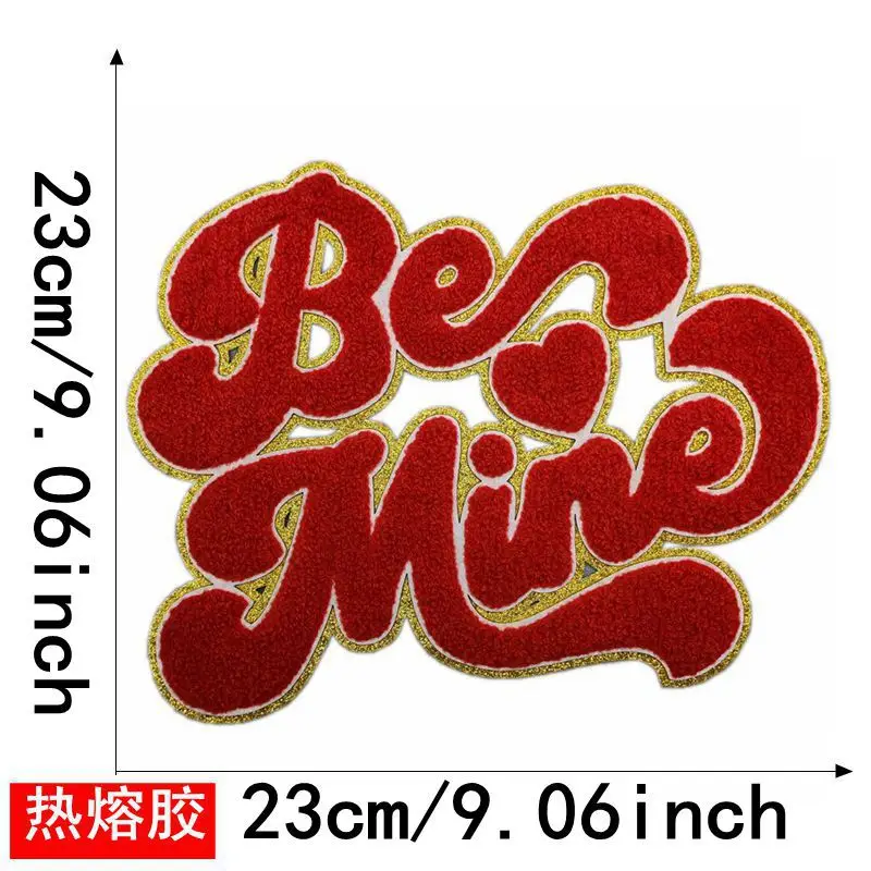 ствуйте прасувальну нашивку на День святого Валентина с золотым краем тканевые