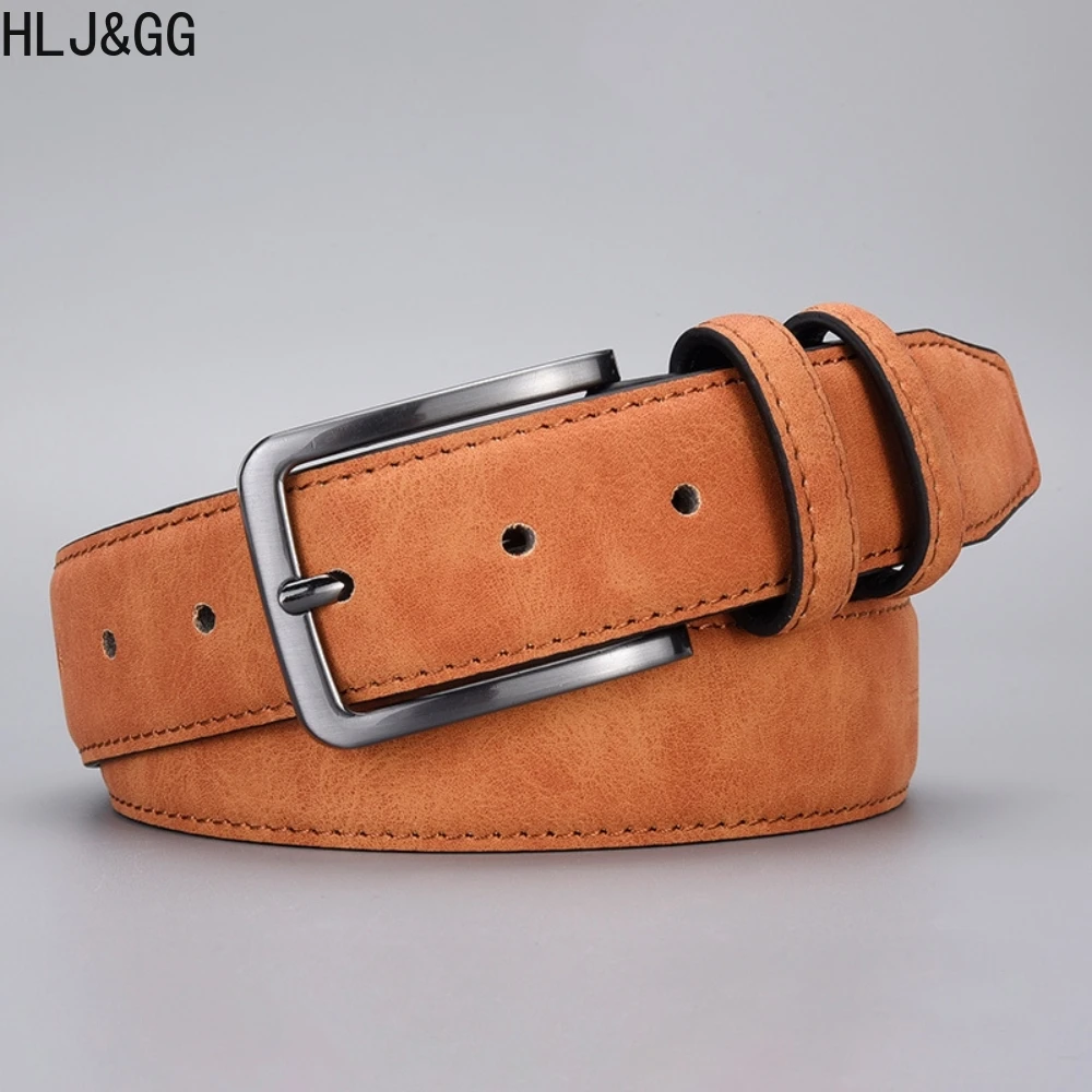 HLJ&GG New Fashion Retro Belt for Man's Classic Versatile Pin Buckle Male Waistband High Quality Homme Imitation Leather Belts