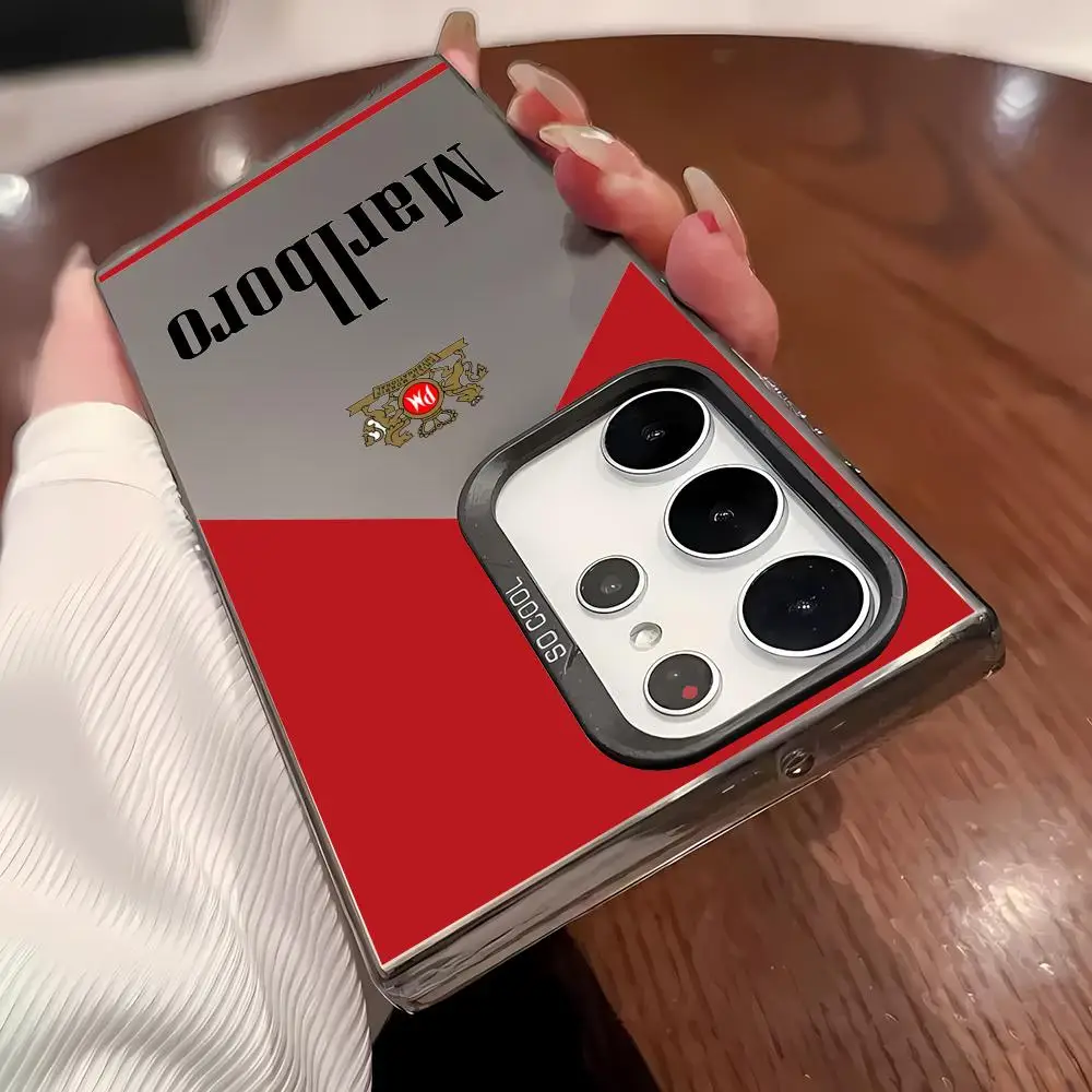 Чехол для телефона M-Marlboro Samsung Galaxy S25 S24 S23 Ultra S22 Plus S20 A55 лазерный цветной