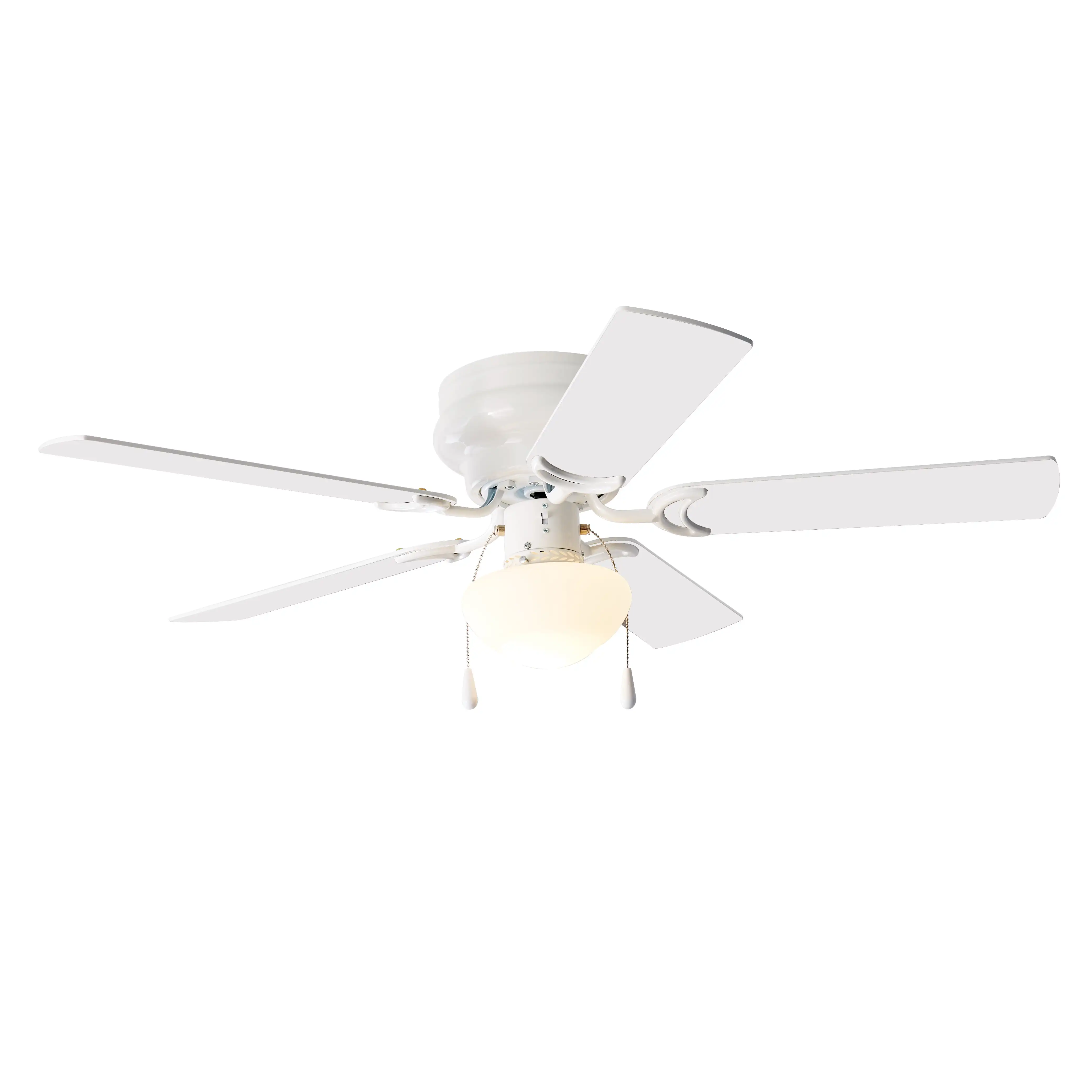 

Mainstays 52 inch Hugger Indoor Ceiling Fan with Light Kit, White, 5 Blades, Reverse Airflow