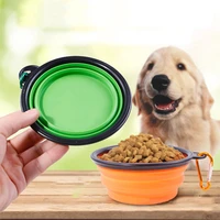 650ml1000ml large dog pet folding silicone bowl outdoor collapsible travel portable puppy food container feeder dish bowl