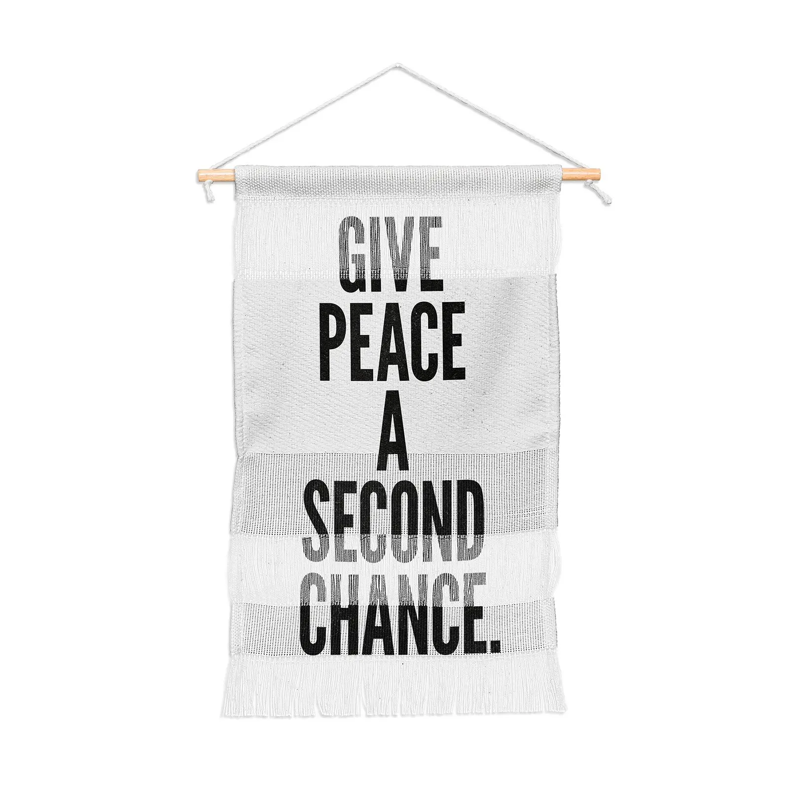

Free Shipping Give Peace a Second Chance Portrait Wall Hanging