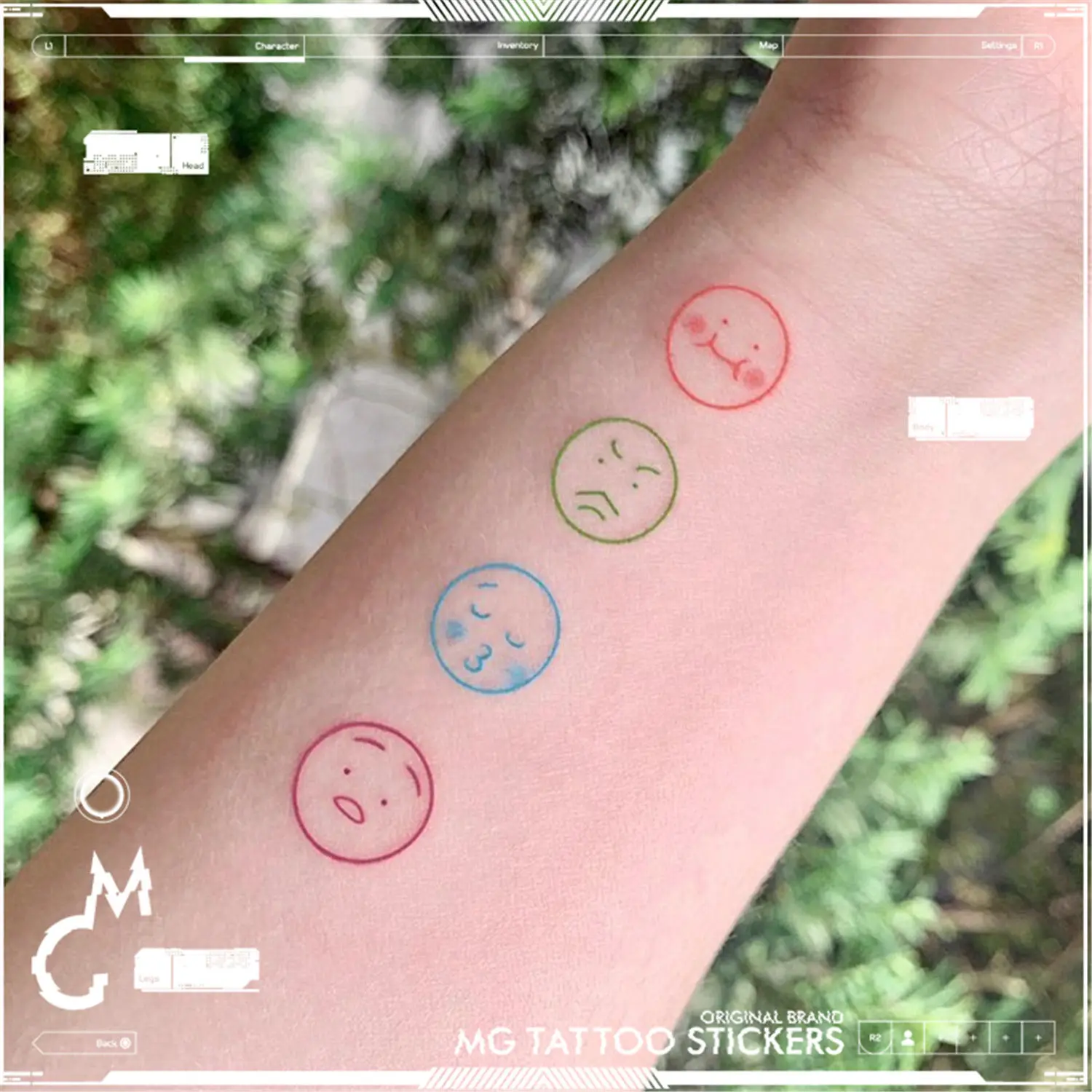 

Rainbow Tattoo Smiley Fake Tattoos for Woman Men Arm Wrist Clavicle Temporary Tattoos Waterproof Lasting Cute Tattoo Stickers