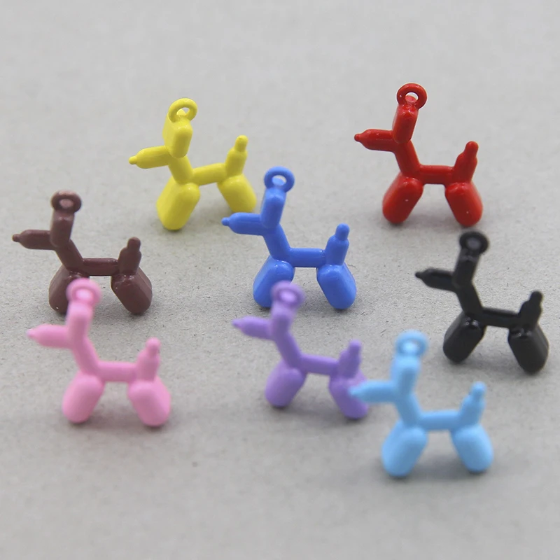 

6pcs 3D Balloon Dog Spray paint and plating Metal Charms Pendant Earring Bracelet DIY Necklace Jewelry Making wholesale