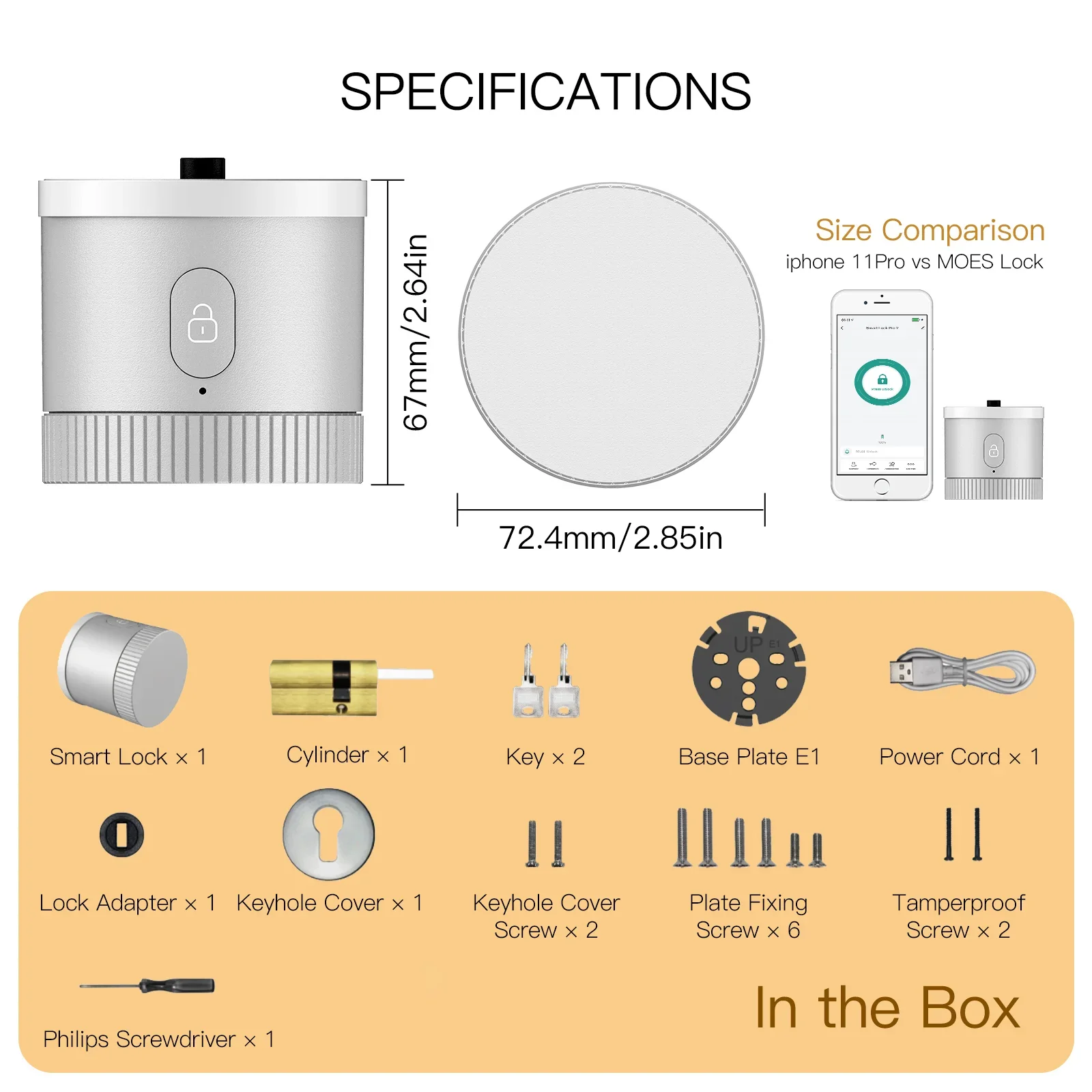 Bluetooth-замок дверной беспроводной с поддержкой Wi-Fi и голосового управления