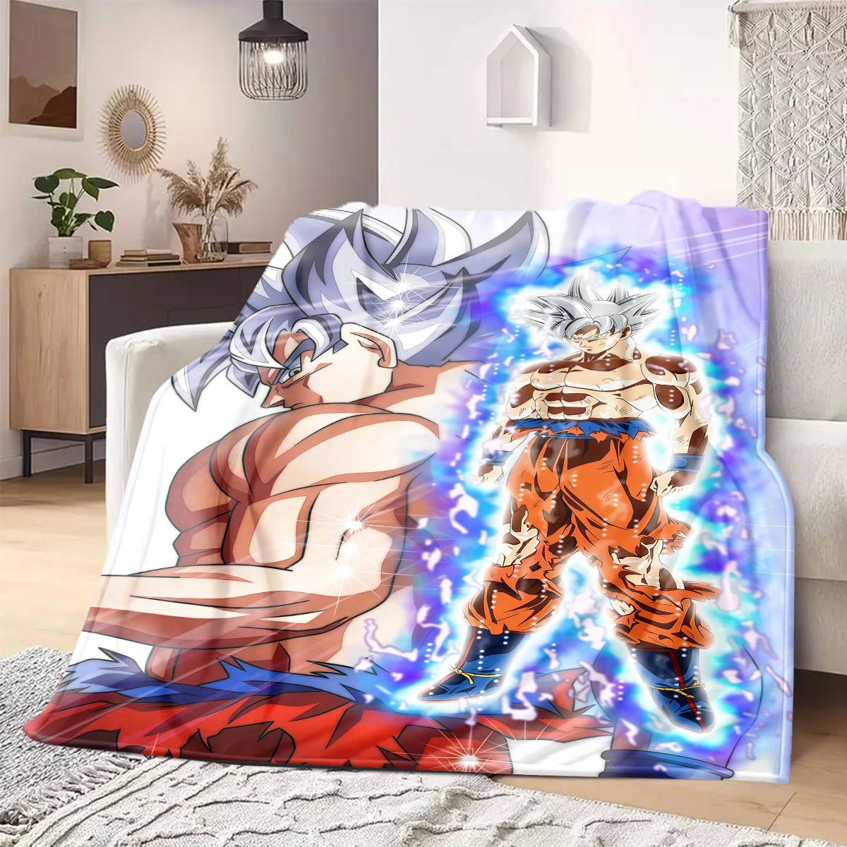Фото Одеяло с принтом Dragon Ball Z, теплое, удобное фланелевое одеяло, подходит для спален, диванов, кроватей, стульев, путешествий -QIAO24 №5