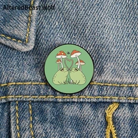lover of frogs mushroom pin custom funny brooches shirt lapel bag cute badge cartoon jewelry gift for lover girl friends