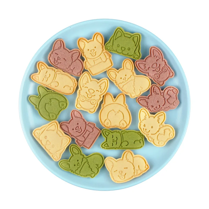 

Форма для форма для выпечки для печенья, пластиковая, в форме собаки, 8 шт./компл.