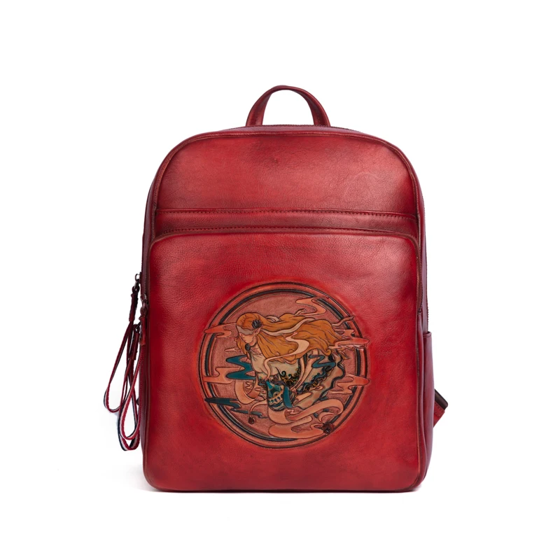 

Женский рюкзак для ноутбука 14 дюймов, из натуральной кожи