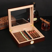 galiner luxury humidors lining cedar wood travel cigar case with humidifier hygrometer for cigar box portable
