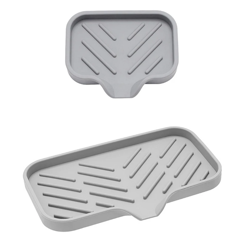 

Kitchen Soap Tray,Kitchen Sink Tray Sponge Tray Kitchen Sponge Holder Self Draining Silicone Soap Holder For Bath Room