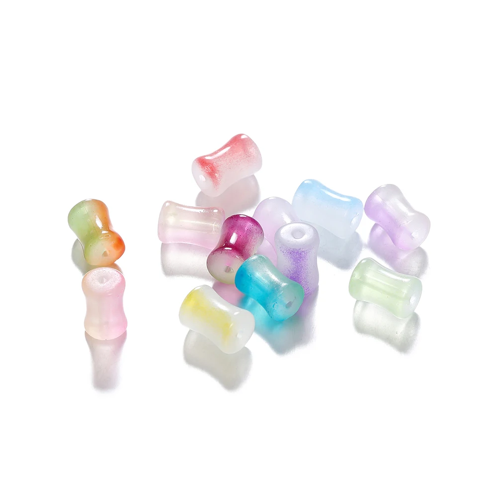 

20Pcs/Lot 12mm Colorful Bamboo Shape Glass Beads Spacer Loose Beads For Bracelet Necklace Charms DIY Jewelry Making Accessories