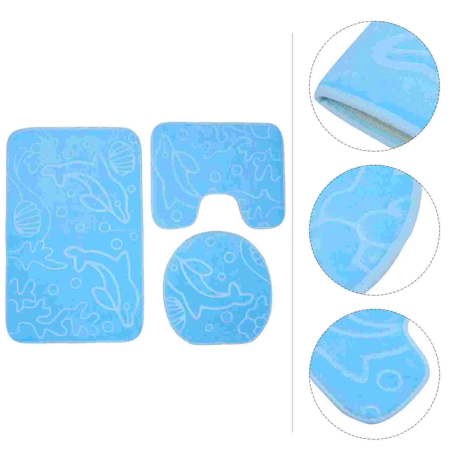 

3Pcs Bathroom Rug Lovely Kids Children Bathroom Mat Anti Skid Pad Toilet Cover