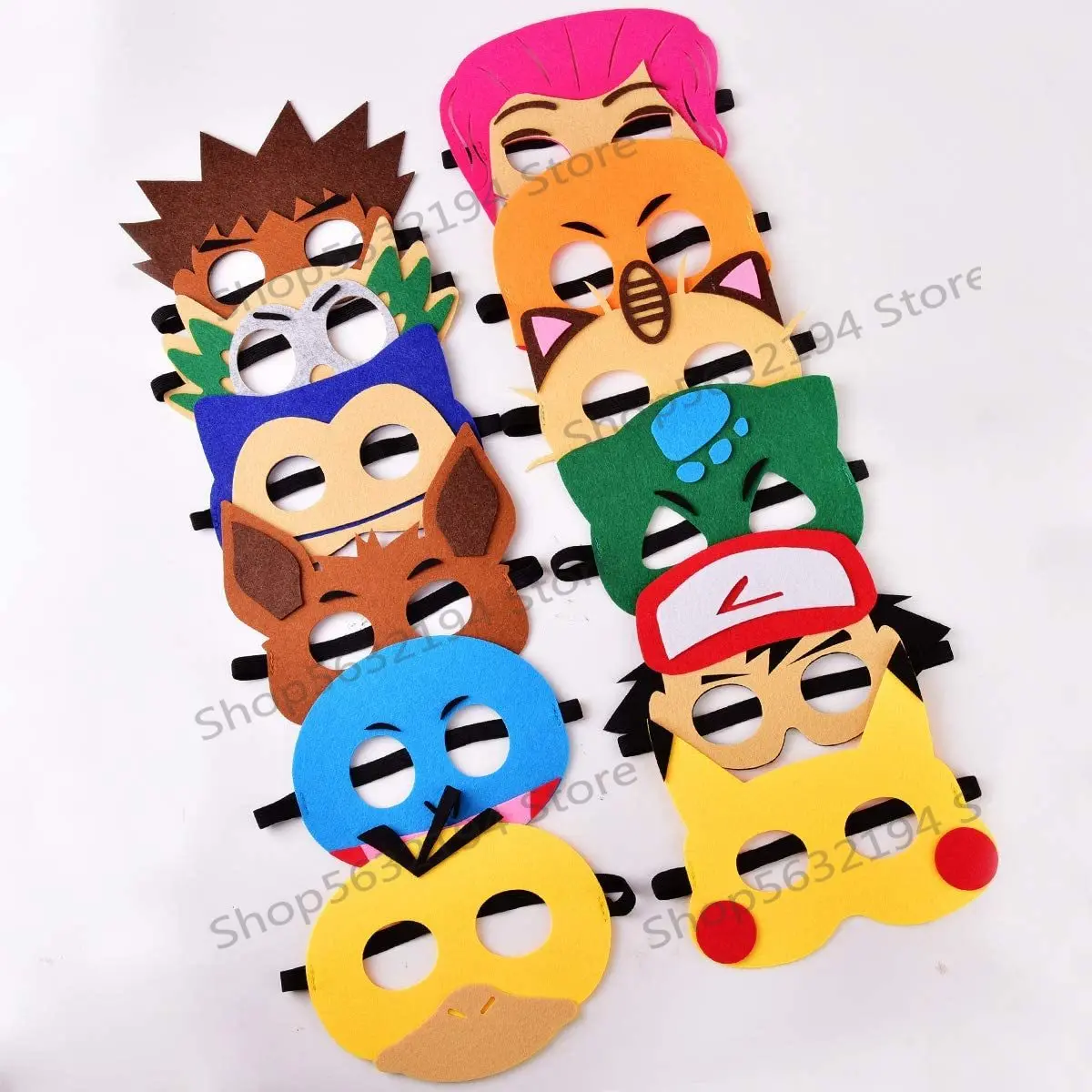 12 шт. Пикачу Покемон го Хэллоуин фетровые маски для детей косплей вечевечерние