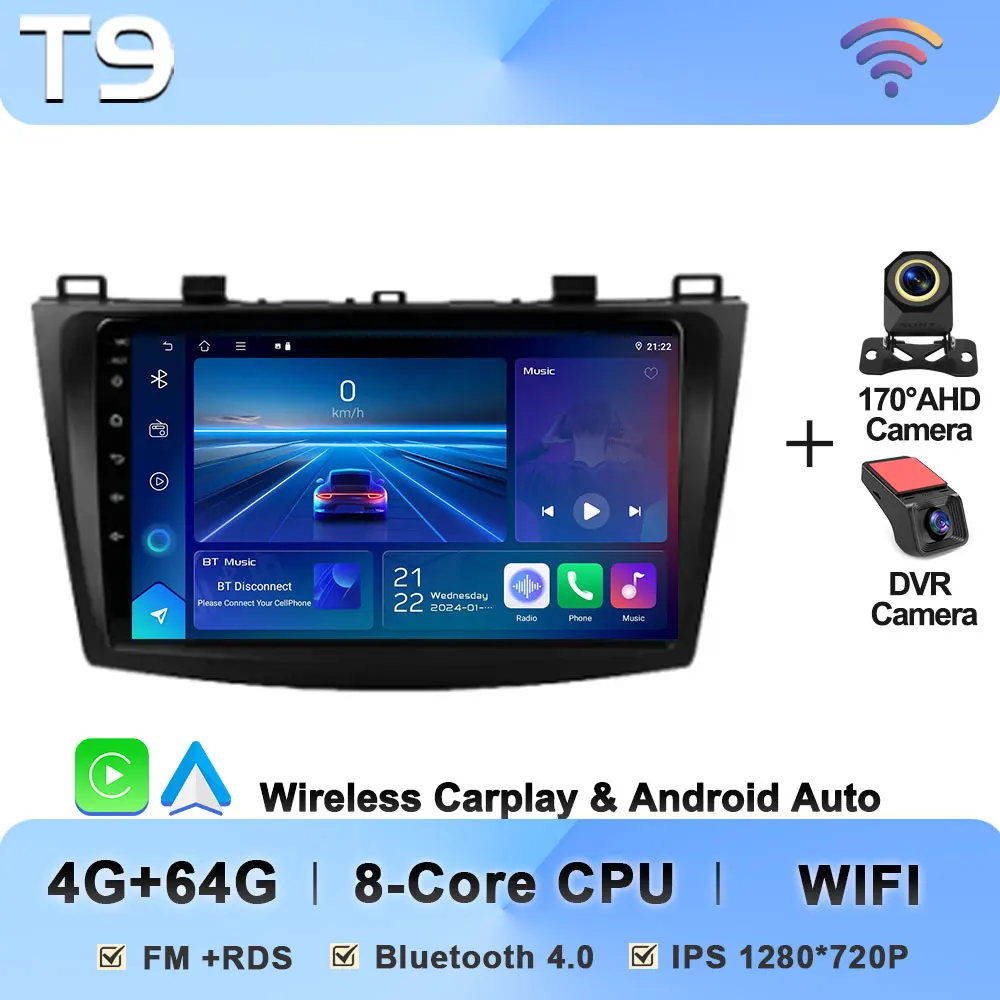 

Android 15 Carplay для Mazda 3 2010 2011 2012 2013, автомобильный радиоприемник, мультимедийный плеер, 2 Din, стерео GPS Navi, авторадио, 8-ядерный Wi-Fi RDS