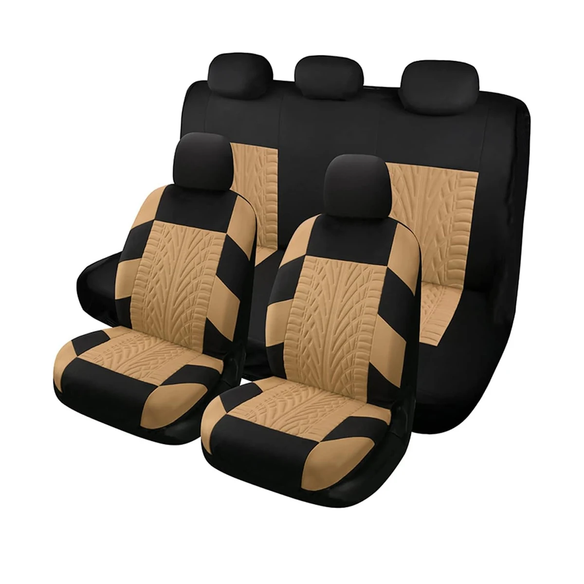 

Car Seat Cover Front Seat Rear Bench Polyester Car Seat Cover Easy to Install Rear Bench Split Classic Men's Truck (Full Set - L