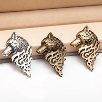 retro punk domineering wolf badge brooch lapel pin shirt collar jewelry gift mens summer suit clothes exquisite gift jewelry