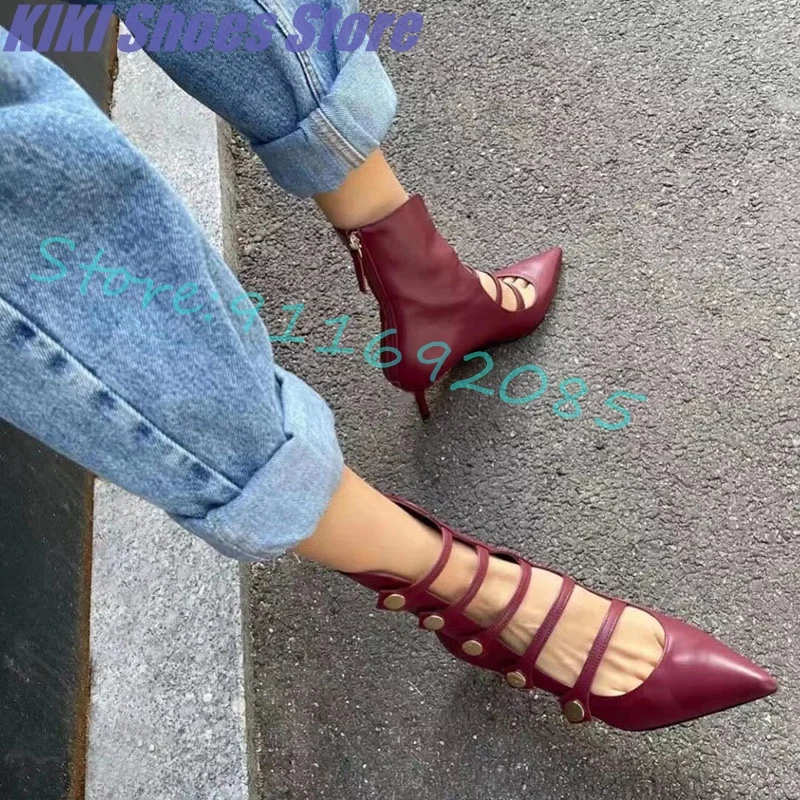 

Женские дышащие ботинки на молнии сзади, с острым носком