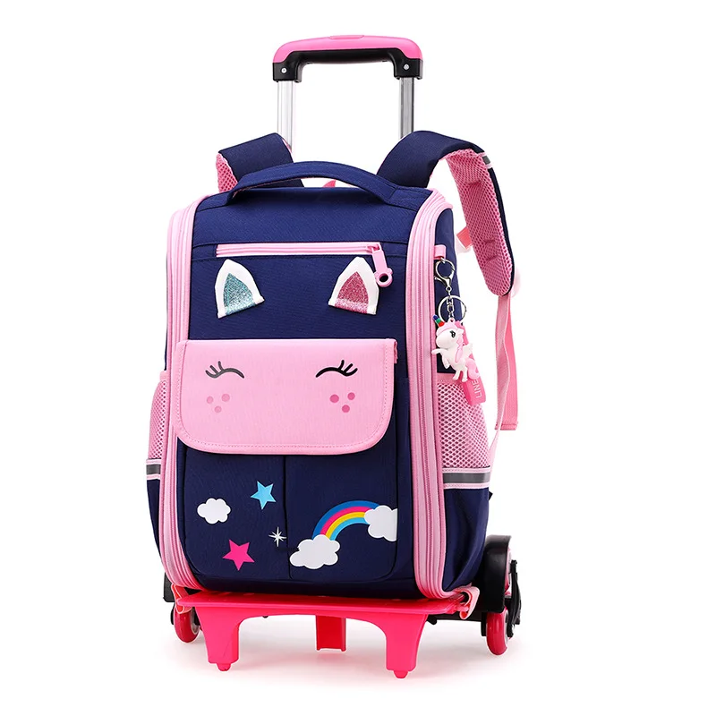 Trolley Children Backpack School Bags For boys Grils Wheeled Bag Student Detachable Rolling Backpacks kids travel bag Mochila