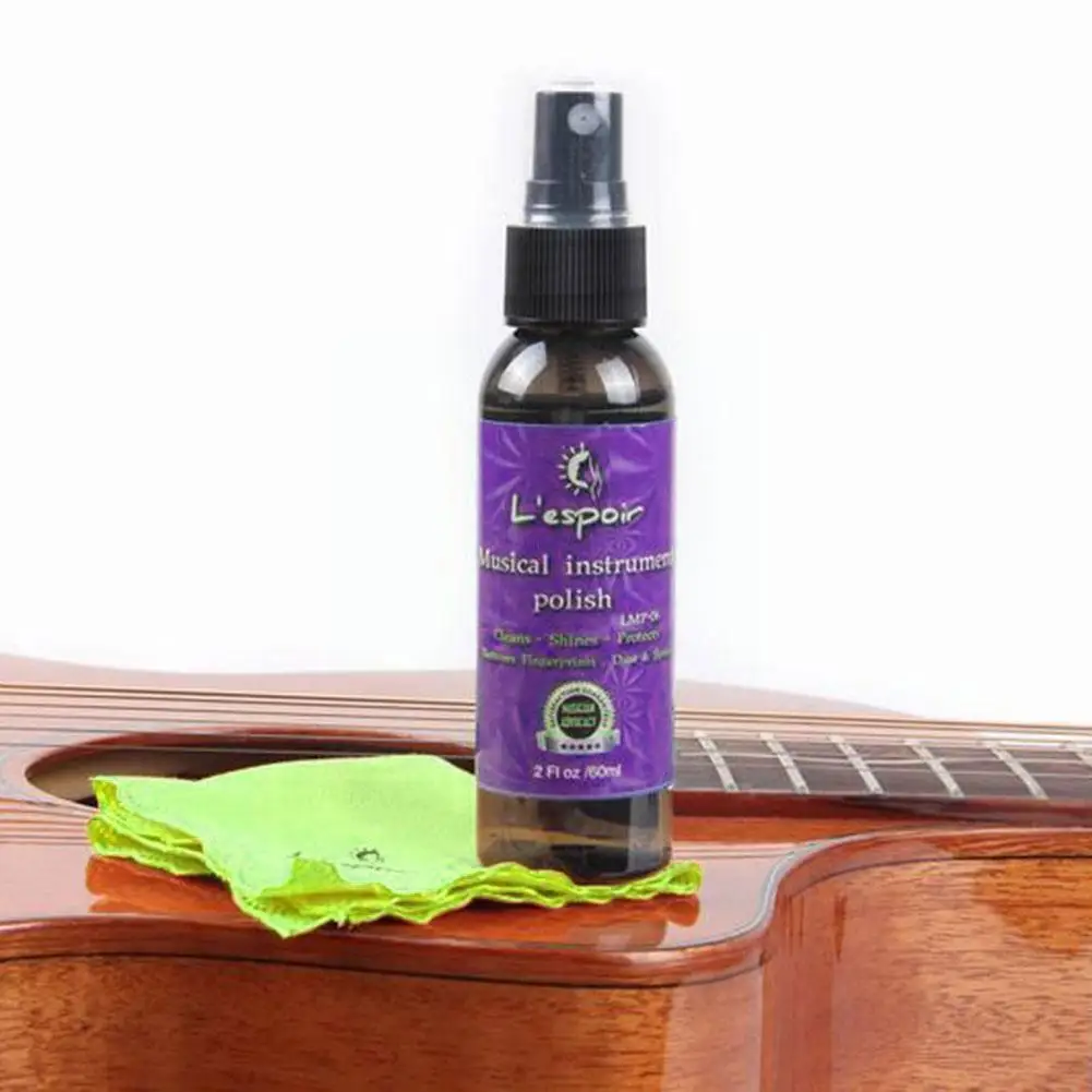 

60ml Universal Guitar Fingerboard Nursing Oil Fretboard Ukulele Tool Guitar Cleaner With Care Oil Cleaning Cloth Bass Set K9f2