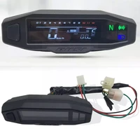 motorcycle lcd digital speedometer 1200rpm 5 gear oil voltage display 12v for russian kr200 odometer level switching motorc e0h7