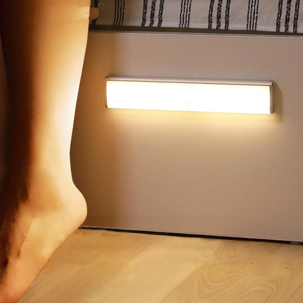 

6/10LED PIR Motion Sensor Lamp Cupboard Wardrobe Bed Lamp Under Cabinet Night Light Smart Light Perception For Closet Stairs Led