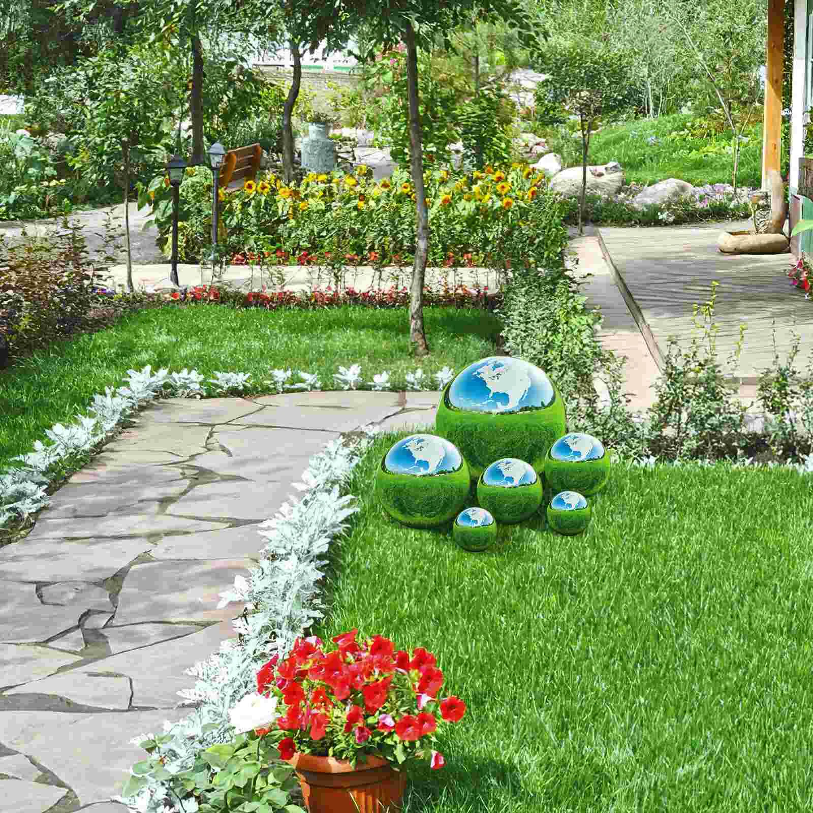 6 шт. зеркальные шарики-отражатели для украшения сада