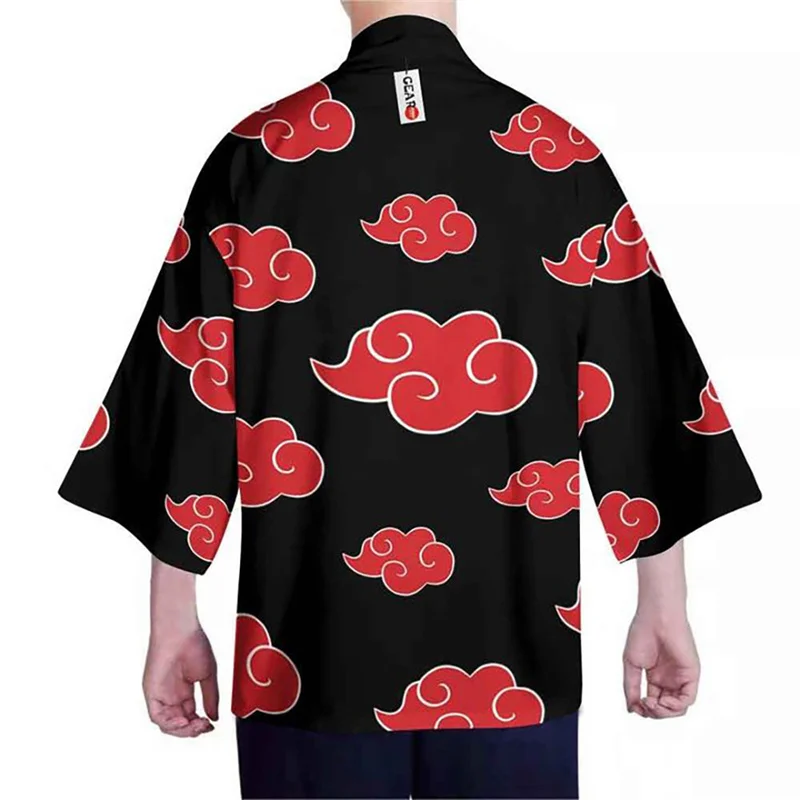 

Anime Kimono Cardigan Women Men Japanese Obi Male Yukata Men's Haori Japanese Wave Carp Print Coat Traditional Japan Clothing