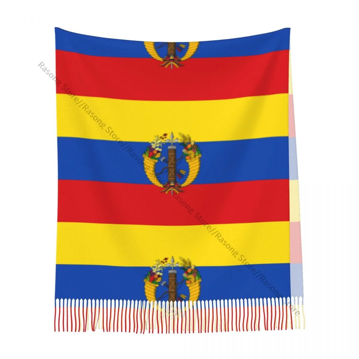 Шарф с кисточками большой размер 196*68 см зимняя теплая шаль из пашмины буфанда