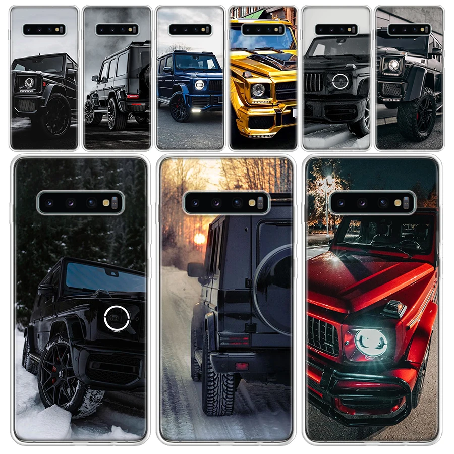 Black Sport Cars Male Men G63 Transparent Soft Phone Case for Samsung Galaxy S23 S22 S21 Ultra S20 FE S10 Plus S10E S9 S8 + S7 C