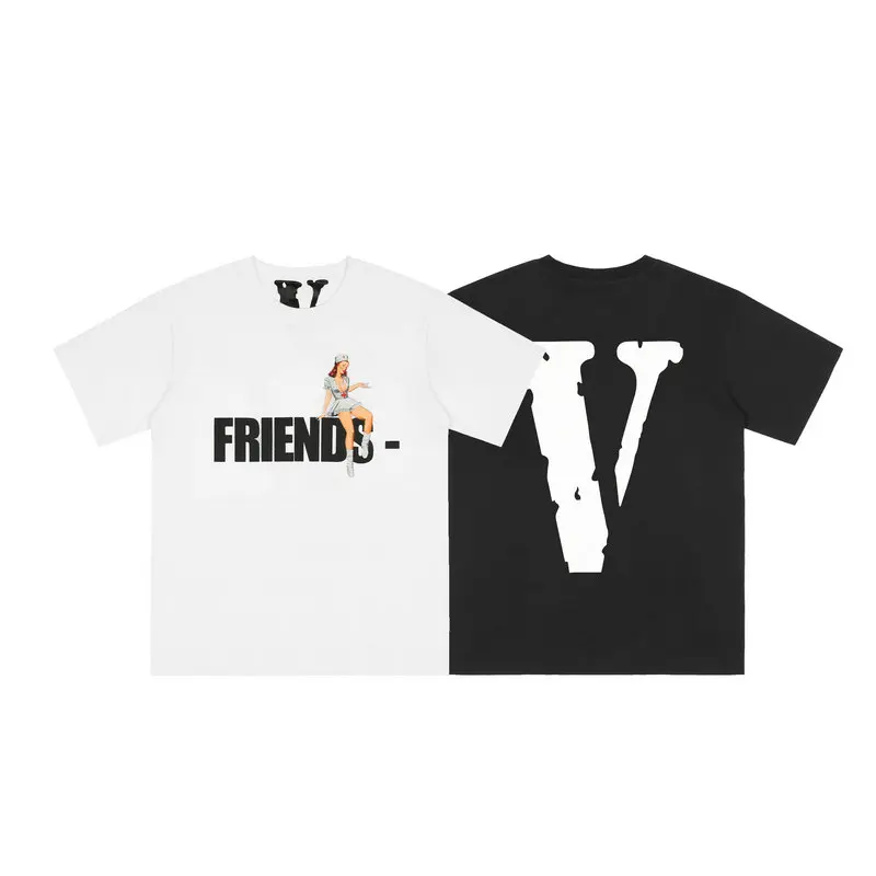 

VLONE Men T Shirt 100% Cotton Original Brand Streetwear Women's T-shirt USA Summer Short Sleeve Hip Hop Tshirt Sexy Nurse
