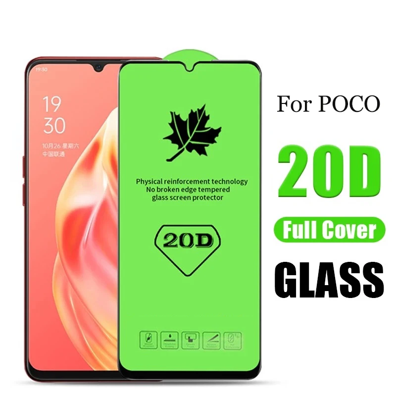 

For Xiaomi Poco X2 X3 M3 F3 M2 F2 GT Pro Nfc C3 C31 Explosion Proof 20D High Definition Full Screen Coverage Tempered Glass Film