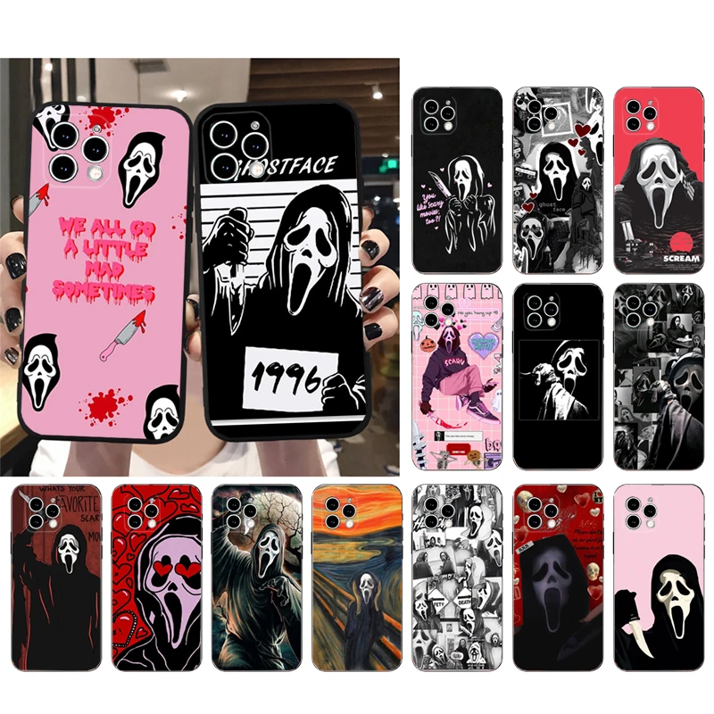 

Phone Case For iphone 14 Pro Max 13 12 11 Pro Max XS XR X 12mini 7 8 Plus SE Ghostface Ghost face horror Scream Case Funda