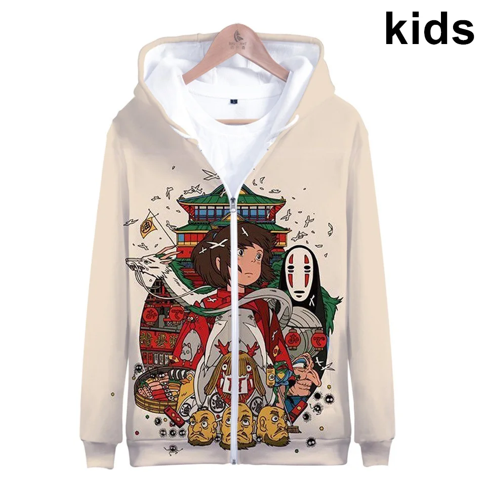 

2 To 13 Years Kids Hoodie Spirited Away 3D Anime boy/girl's Oversized Hoodie Sweatshirt kids kawaii Cartoon Jacket Teen Clothes