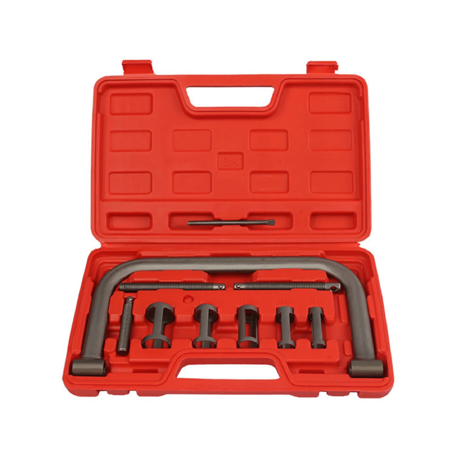 

10 PCS Valve Spring Compressor C Clamp Kit Free Disassemble Valve Spring Assembly Removal Tool with Collet Pusher Adapters