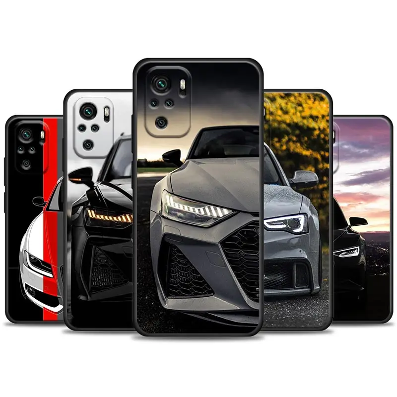 

Black A-Audi Luxury Cars Fashion Phone Case For Poco Redmi Note 8 Poco X4 X4 NFC M4 X3 F3 M3 Phone F1 GT Pro Black Cover Fundas