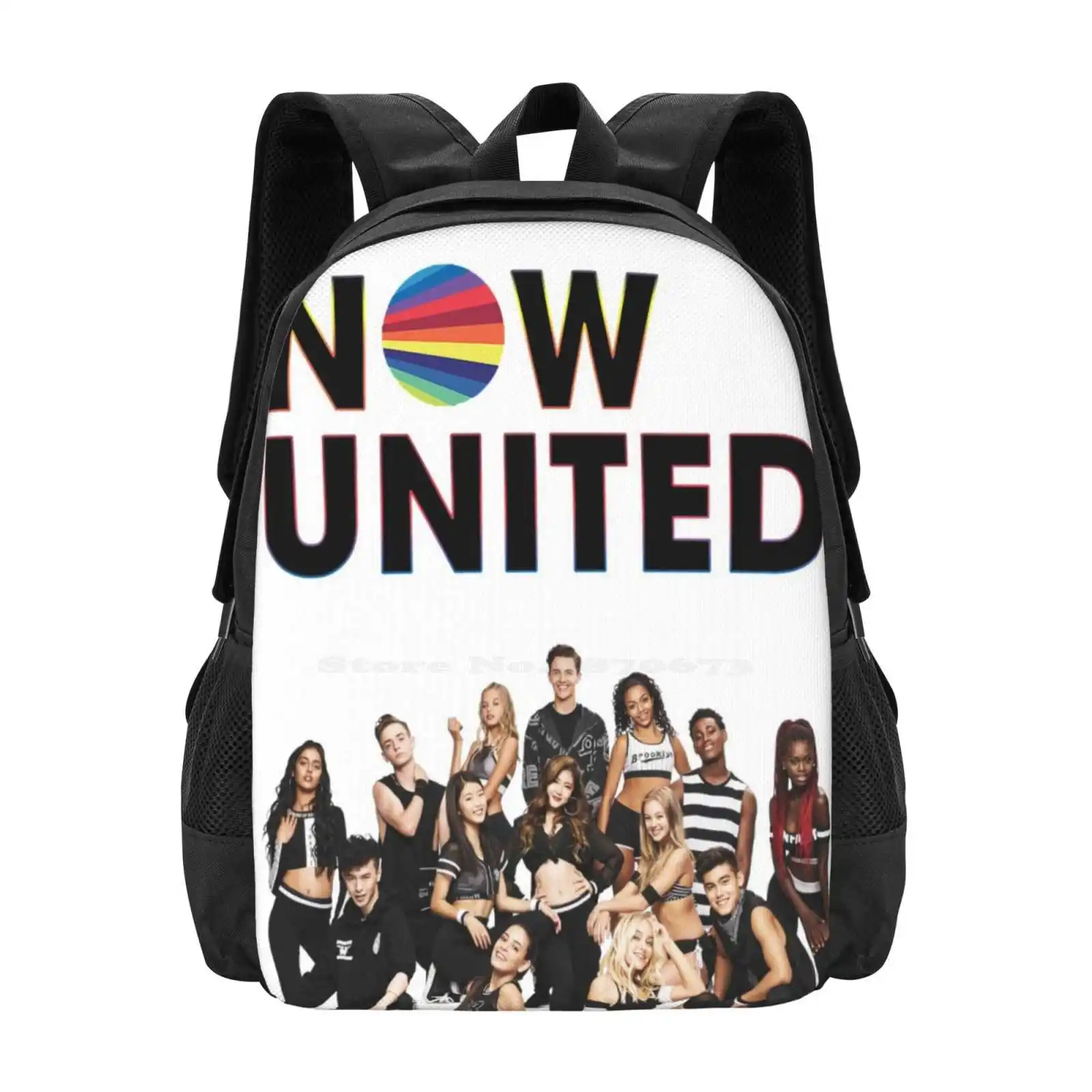 

Now United Logo Black Bag Backpack For Men Women Girls Teenage Floral Pop Music United Now Brazil Annah Josh Bailey Now United