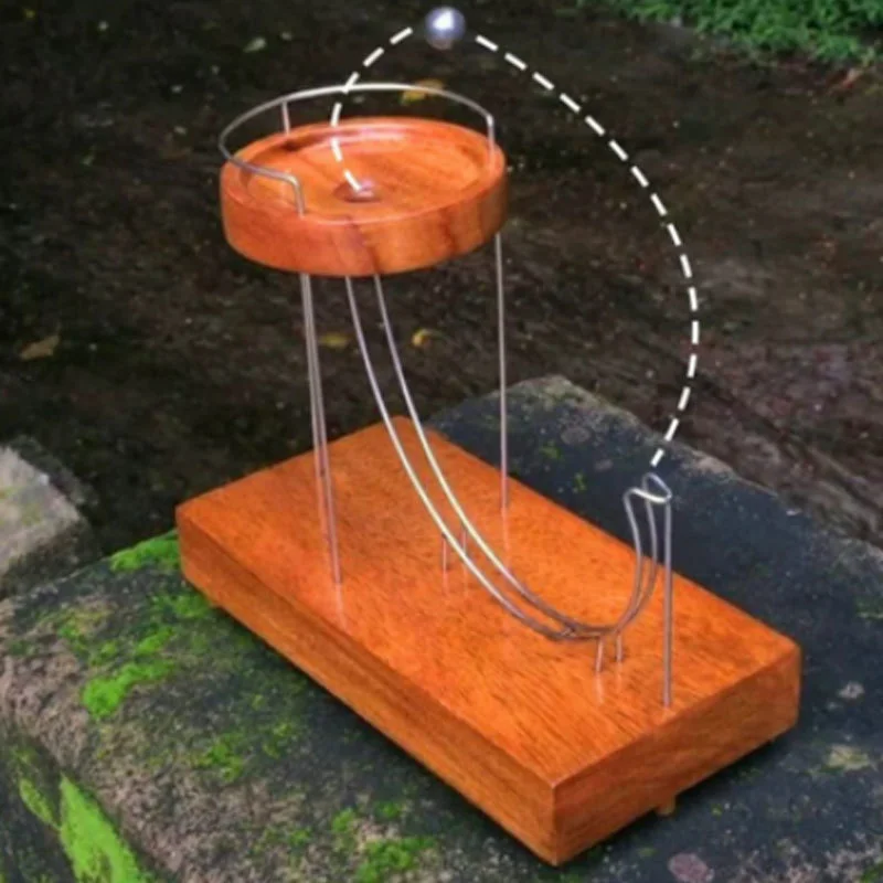 

Mechanical Energy Art Perpetual Motion Machine Marble Perpetual Decompression Ornament Pine Base Creative Miniature Home Decor