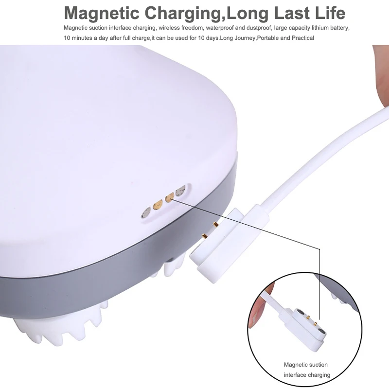 2021 4D Waterproof Electric Head Massager Wireless Scalp Massage Promote Hair Growth Body Deep Tissue Kneading Vibrating Device | Красота и