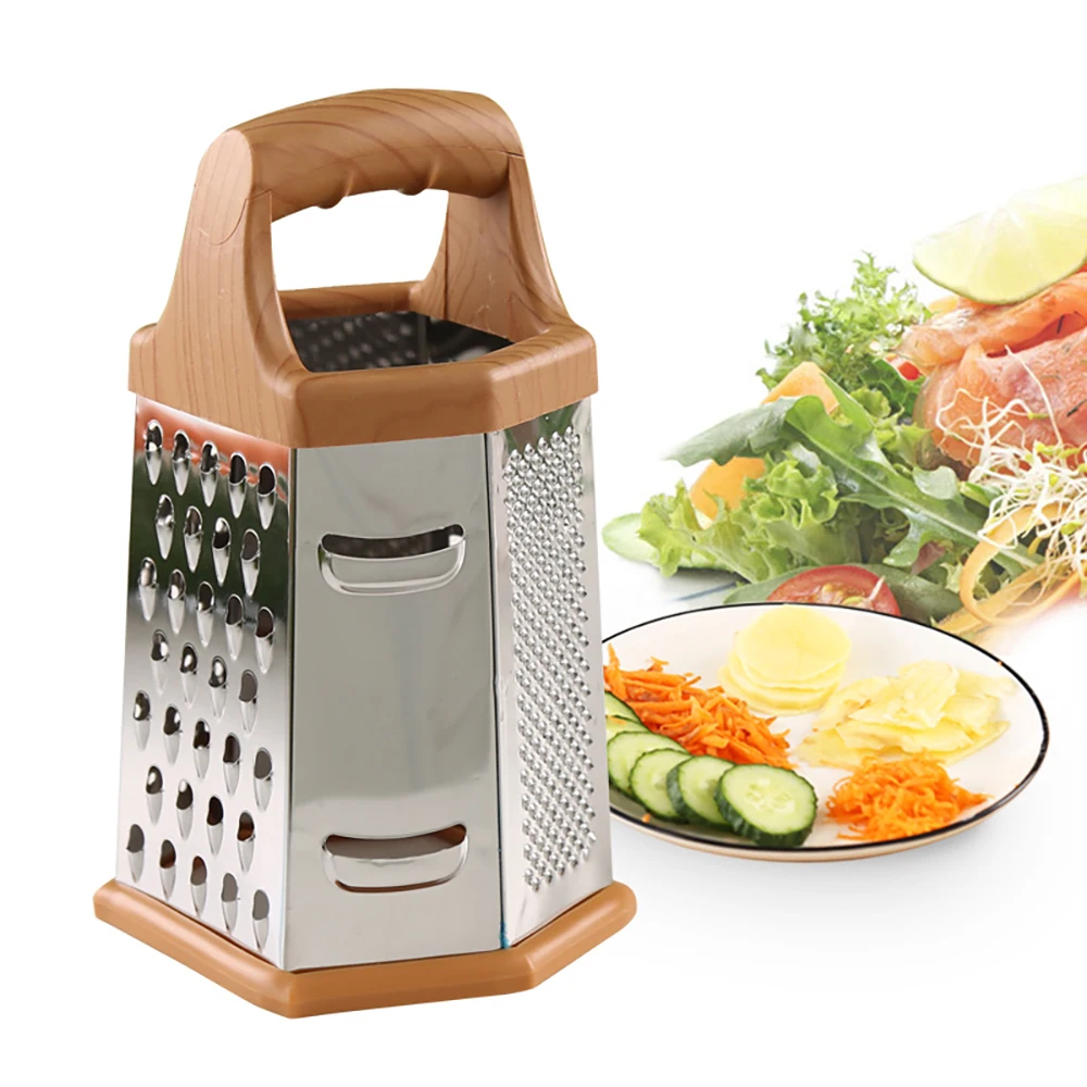 

Multifunctional Vegetables Grater Stainless Steel 6 Sided Blades Box Slicer Manual Cheese Potato Graters Kitchen Accessories