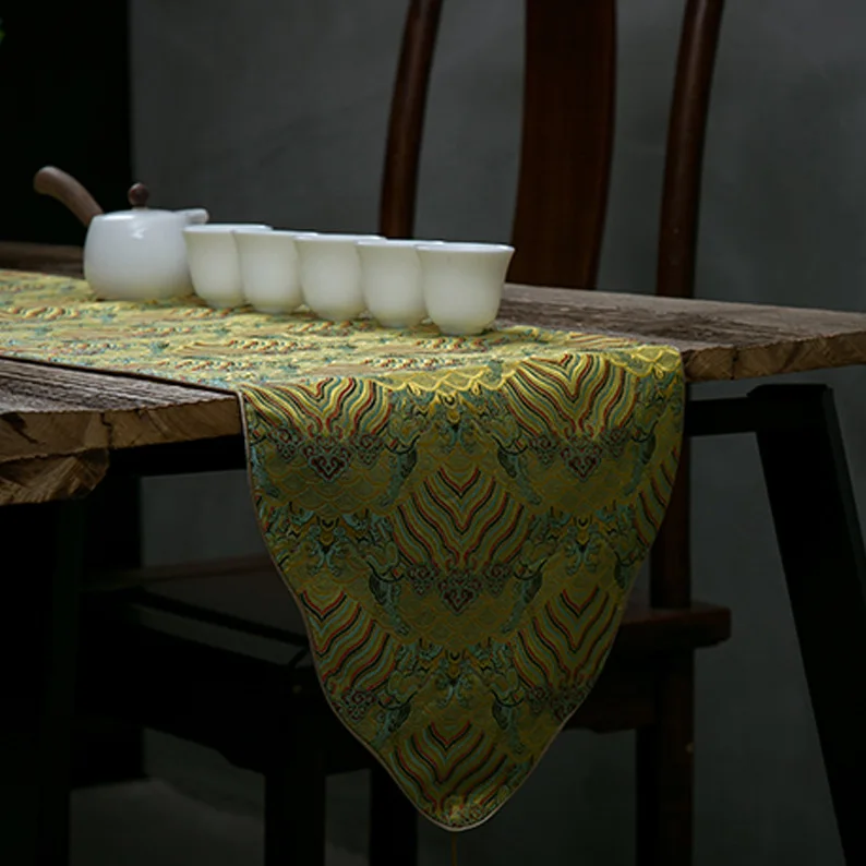 

Embroidered Tea Table Mat Table Runner Nordic Cotton and Linen Tea Cloth Tea Tray Mat Chinese Zen Tea Table Mat Fabric Linen