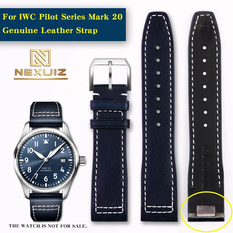 Ремешок из натуральной кожи для IWC Pilot Series IW378003/005 IW328205 Mark 20 Cowhie быстросъемный