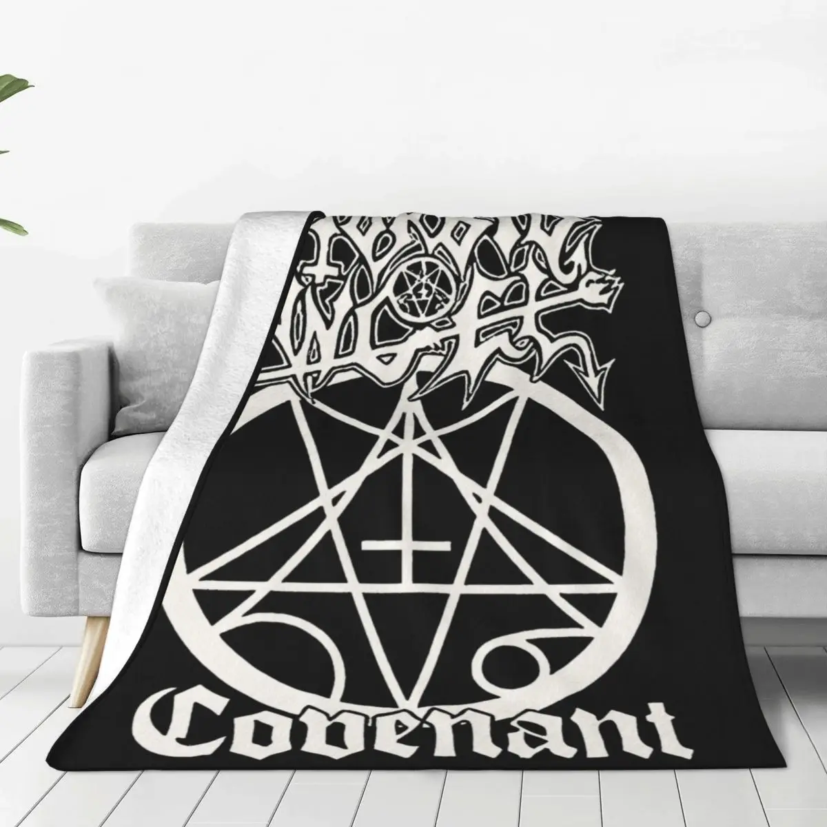 Флисовые одеяла Morbid с изображением ангела черное одеяло металлической лентой