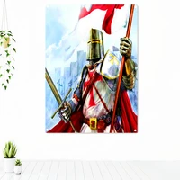 christ crusader posters tapestry knights templar armor banners flags wall sticker home decoration canvas painting wall hanging 1