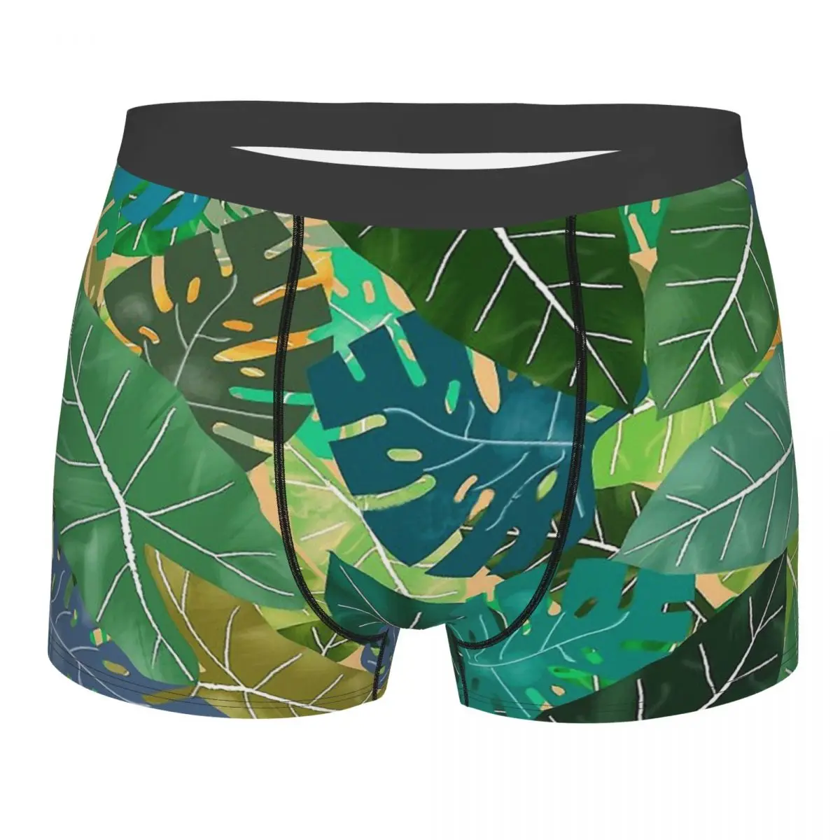 

Elephant Ears And Monstera Tropical Leaves Beach Underpants Cotton Panties Shorts Boxer Briefs Male Underwear Comfortable