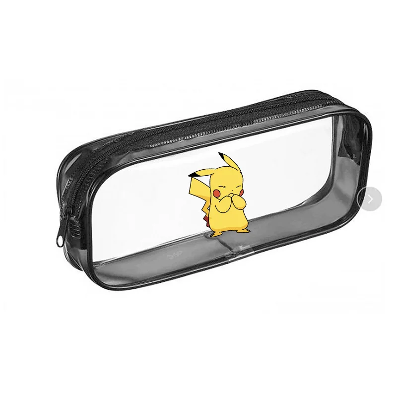 

Pikachu Transparent Pencil Case Pokemon Pet Elf Cute Good-looking Simple Students' Stickers Stationery Case