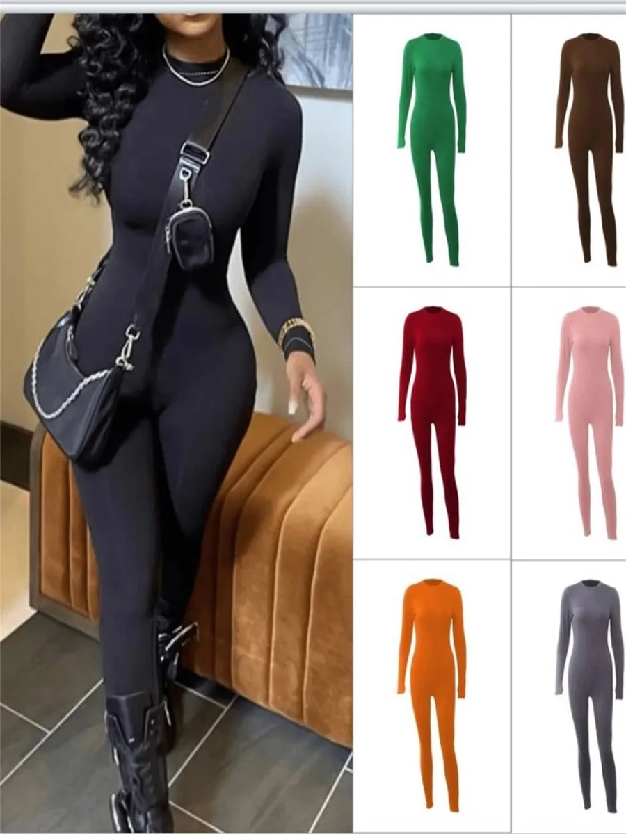 Комбинезоны LW с длинным рукавом цельные леггинсы на молнии сзади для воркаута