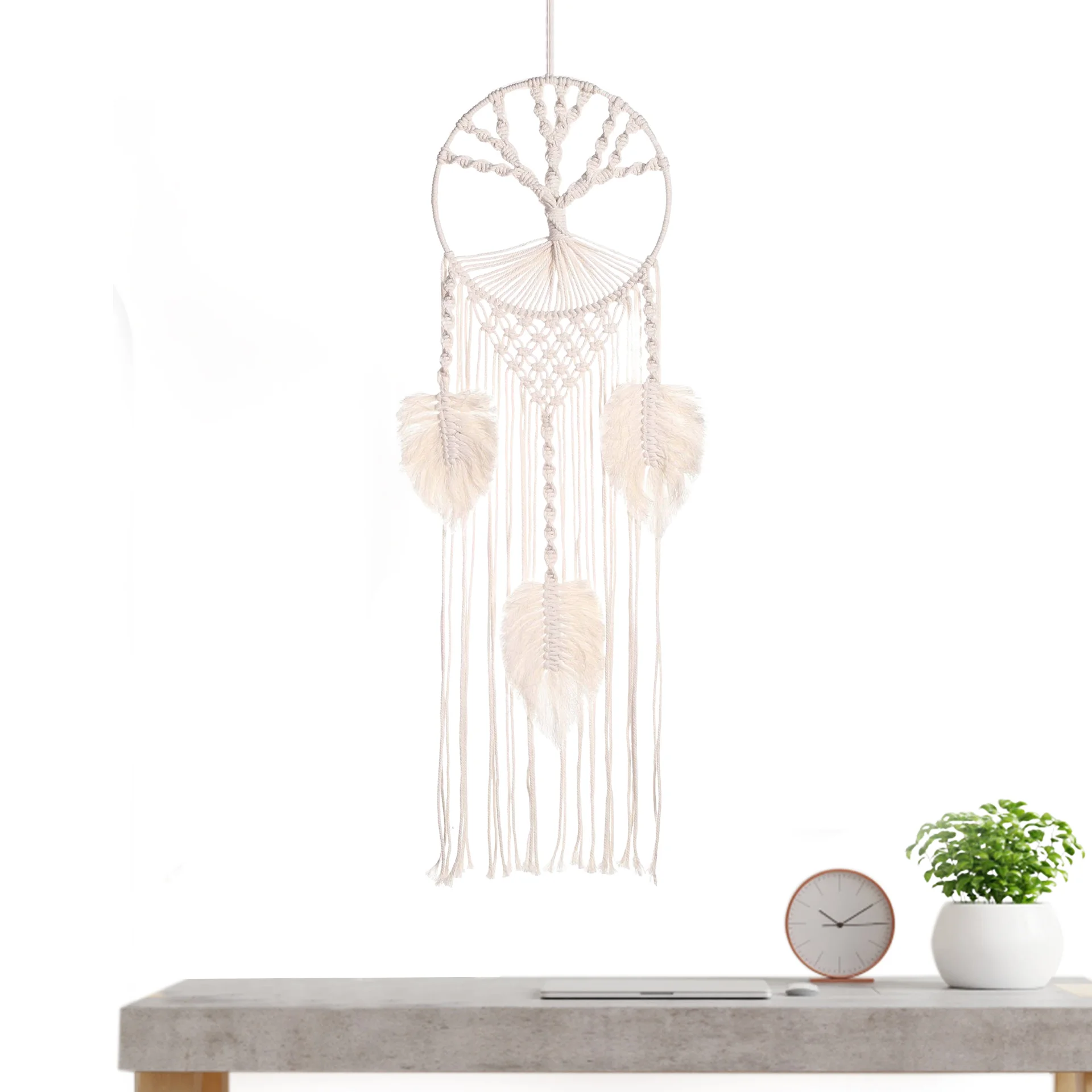 

Tree Life Boho Macrame Hanging Leaf Shape Macrame Bohemian Modern Wall Art Decor Cotton Rope Tapestry Trees Of Life Leaf Shape