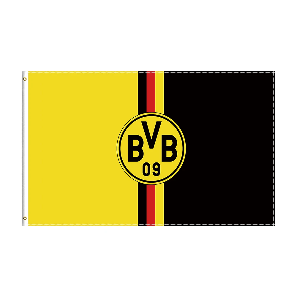 

90x150cm Borussia Dortmund Flag Polyester Printed Football Team For Decoration