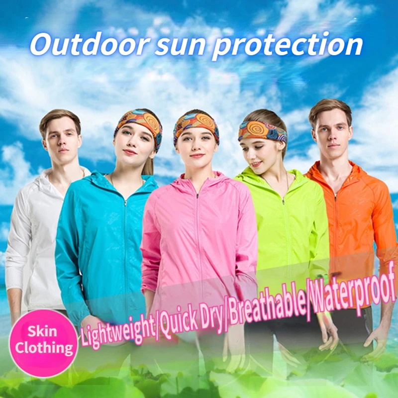 

Camping Rain Jacket Men Women Waterproof Sun Protection Clothing Fishing Hunting Clothes Quick Dry Skin Windbreaker With Pocket
